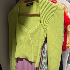 Express Vibrant Green Knit Top